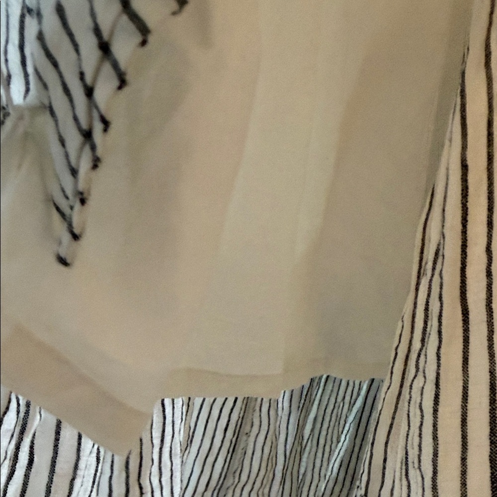 Vineyard Vines Blue and White Striped V-Neck Tiered Midi Dress - Picture 5 of 7